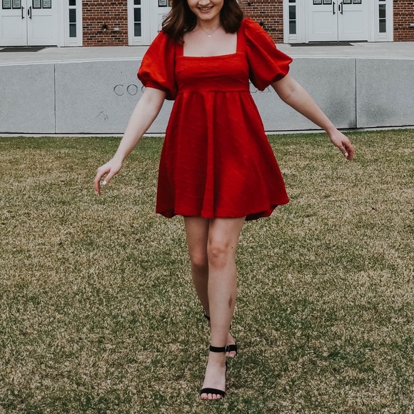 Free People Violet Mini Dress (Red) - Picture 8 of 8